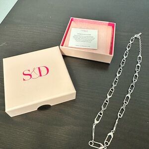 Stella & Dot safety pin style chain necklace NIB
